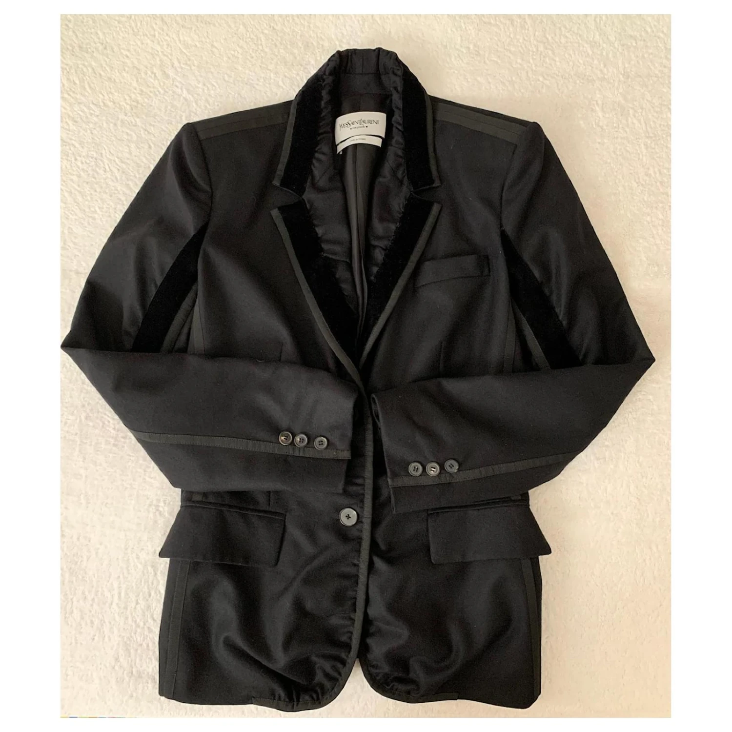 Yves Saint Laurent Veste Blazer Vintage YSL Noir 5 Yves Saint Laurent Veste Blazer Vintage YSL Noir – Image 3