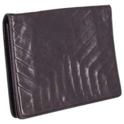 Yves Saint Laurent Pochette Matelassé Y Chevron En Cuir Noir 8 Yves Saint Laurent Pochette Matelassé Y Chevron En Cuir Noir -Yves Saint Laurent 614583 2