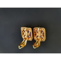 Yves Saint Laurent Boucles D'oreilles Violet -Yves Saint Laurent 62736 3