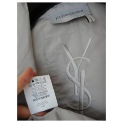 Veste Gris Perle YSL Yves Saint Laurent + Ceinture T40 Commen Neuve 9 Veste Gris Perle YSL Yves Saint Laurent + Ceinture T40 Commen Neuve -Yves Saint Laurent 637342 4