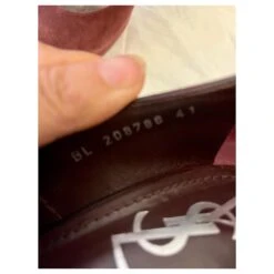 Yves Saint Laurent Escarpins YSL Trip Too En Daim Bordeaux -Yves Saint Laurent 649126 3