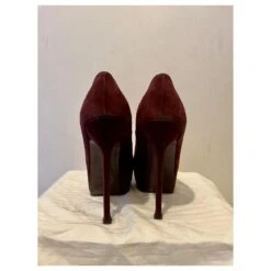 Yves Saint Laurent Escarpins YSL Trip Too En Daim Bordeaux -Yves Saint Laurent 649126 4