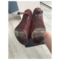 Yves Saint Laurent Escarpins YSL Trip Too En Daim Bordeaux -Yves Saint Laurent 649126 7