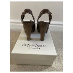 Yves Saint Laurent Escarpins YSL Ebene Apache En Chêne Marron 16 Yves Saint Laurent Escarpins YSL Ebene Apache En Chêne Marron -Yves Saint Laurent 649875 5