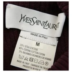 Yves Saint Laurent AW08 Haut Long Côtelé En Maille De Soie Prune -Yves Saint Laurent 654279 5