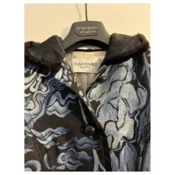 Yves Saint Laurent Manteau Rive Gauche Waterfall Jacket F/W 2004 Bleu -Yves Saint Laurent 660276 5