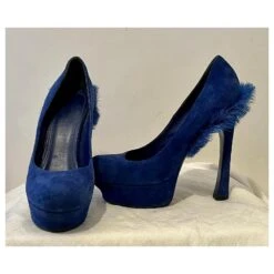 Yves Saint Laurent Escarpins YSL Palais Mohawk Tribute Bleu 15 Yves Saint Laurent Escarpins YSL Palais Mohawk Tribute Bleu -Yves Saint Laurent 664113 5