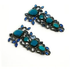 Yves Saint Laurent YSL SNAKE BLUE CLIPS Argenté 7 Yves Saint Laurent YSL SNAKE BLUE CLIPS Argenté -Yves Saint Laurent 665486 2