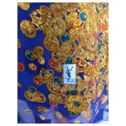 Yves Saint Laurent Echarpes Bleu Marine Bijouterie Dorée -Yves Saint Laurent 676284 6