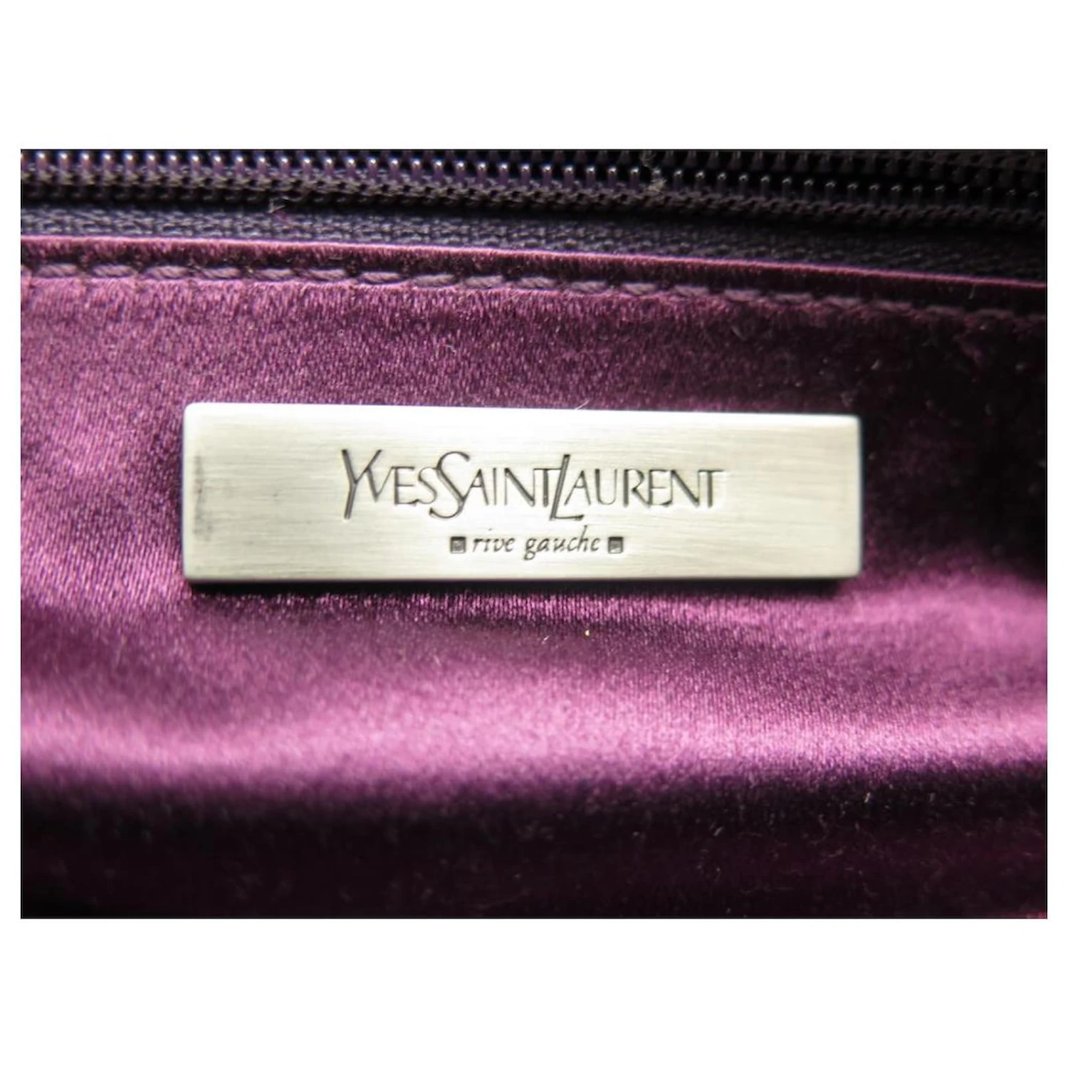 NEUF SAC POCHETTE A MAIN YVES SAINT LAURENT RIVE GAUCHE 001364 SATIN CLUTH Violet 5 NEUF SAC POCHETTE A MAIN YVES SAINT LAURENT RIVE GAUCHE 001364 SATIN CLUTH Violet – Image 3