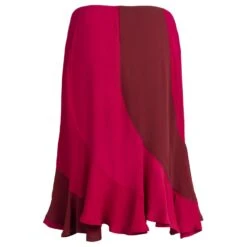 Yves Saint Laurent Jupe Froncée Rouge -Yves Saint Laurent 702618 2