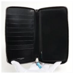 Yves Saint Laurent Portefeuille Zip Rond Paris Cuir Noir 12 Yves Saint Laurent Portefeuille Zip Rond Paris Cuir Noir -Yves Saint Laurent 719475 3