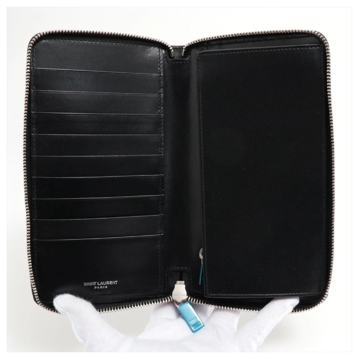 Yves Saint Laurent Portefeuille Zip Rond Paris Cuir Noir 5 Yves Saint Laurent Portefeuille Zip Rond Paris Cuir Noir – Image 3