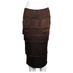 Yves Saint Laurent Jupe étagée Marron Foncé 8 Yves Saint Laurent Jupe étagée Marron Foncé -Yves Saint Laurent 720737 2