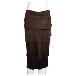 Yves Saint Laurent Jupe étagée Marron Foncé 9 Yves Saint Laurent Jupe étagée Marron Foncé -Yves Saint Laurent 720737 3