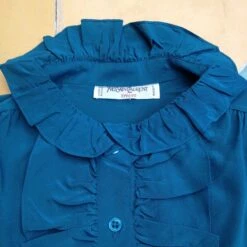 Yves Saint Laurent Chemise En Soie Bleu -Yves Saint Laurent 72483 4