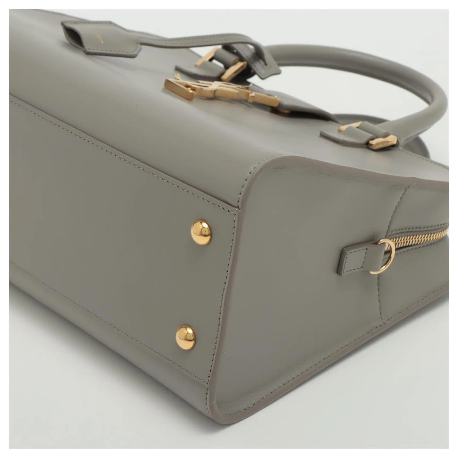 Yves Saint Laurent Paris Baby Cabas Cuir 2-way Gris Large 5 Yves Saint Laurent Paris Baby Cabas Cuir 2-way Gris Large – Image 3