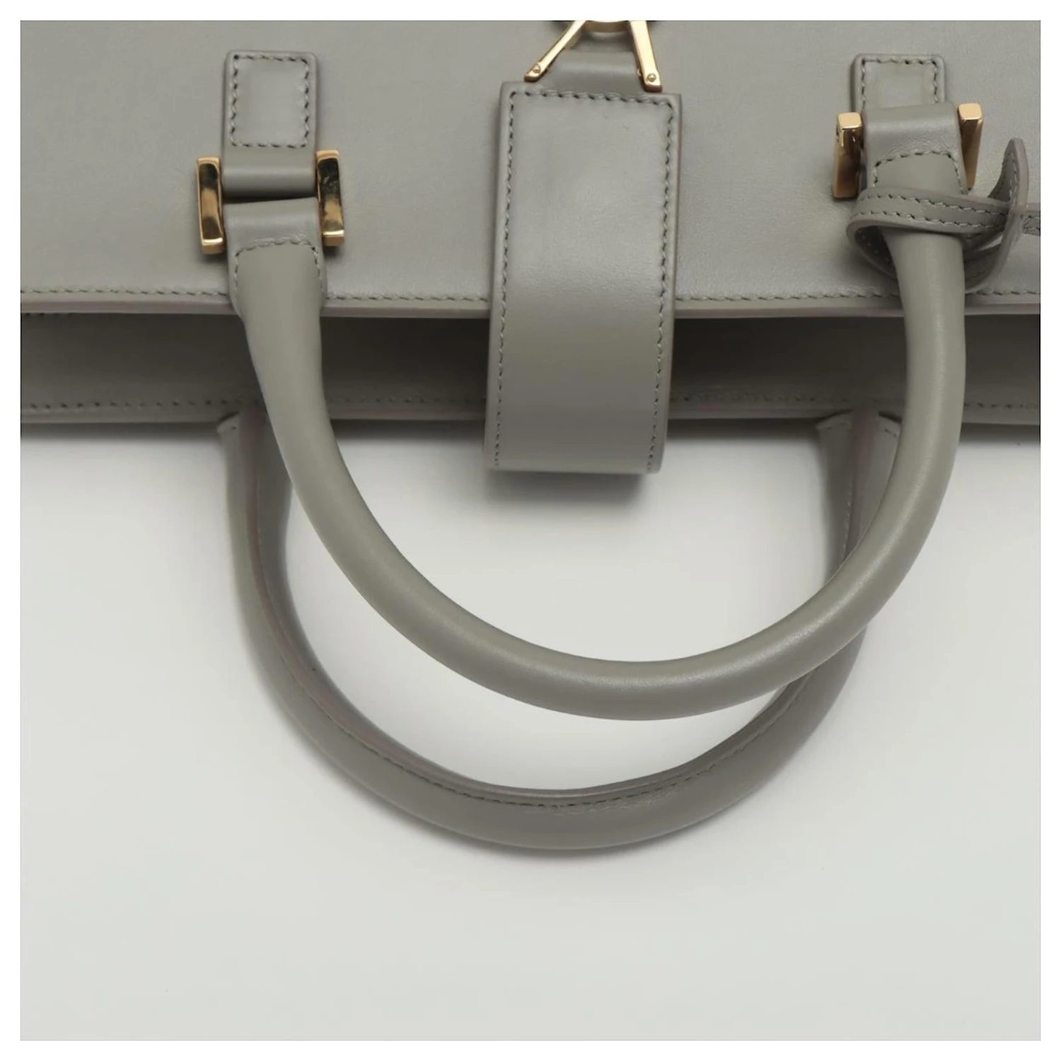 Yves Saint Laurent Paris Baby Cabas Cuir 2-way Gris Large 8 Yves Saint Laurent Paris Baby Cabas Cuir 2-way Gris Large – Image 6