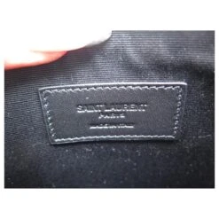 NEUF SAC A MAIN YVES SAINT LAURENT 669907 POCHETTE CUIR PYTHON NOIR POUCH -Yves Saint Laurent 750304 6