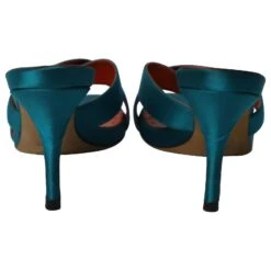 Yves Saint Laurent Mules Criss-Cross En Satin Bleu 14 Yves Saint Laurent Mules Criss-Cross En Satin Bleu -Yves Saint Laurent 752582 4