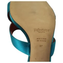 Yves Saint Laurent Mules Criss-Cross En Satin Bleu 16 Yves Saint Laurent Mules Criss-Cross En Satin Bleu -Yves Saint Laurent 752582 6