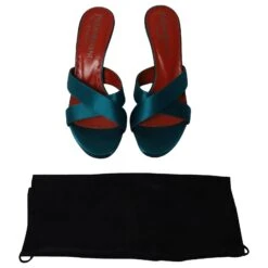 Yves Saint Laurent Mules Criss-Cross En Satin Bleu 19 Yves Saint Laurent Mules Criss-Cross En Satin Bleu -Yves Saint Laurent 752582 9