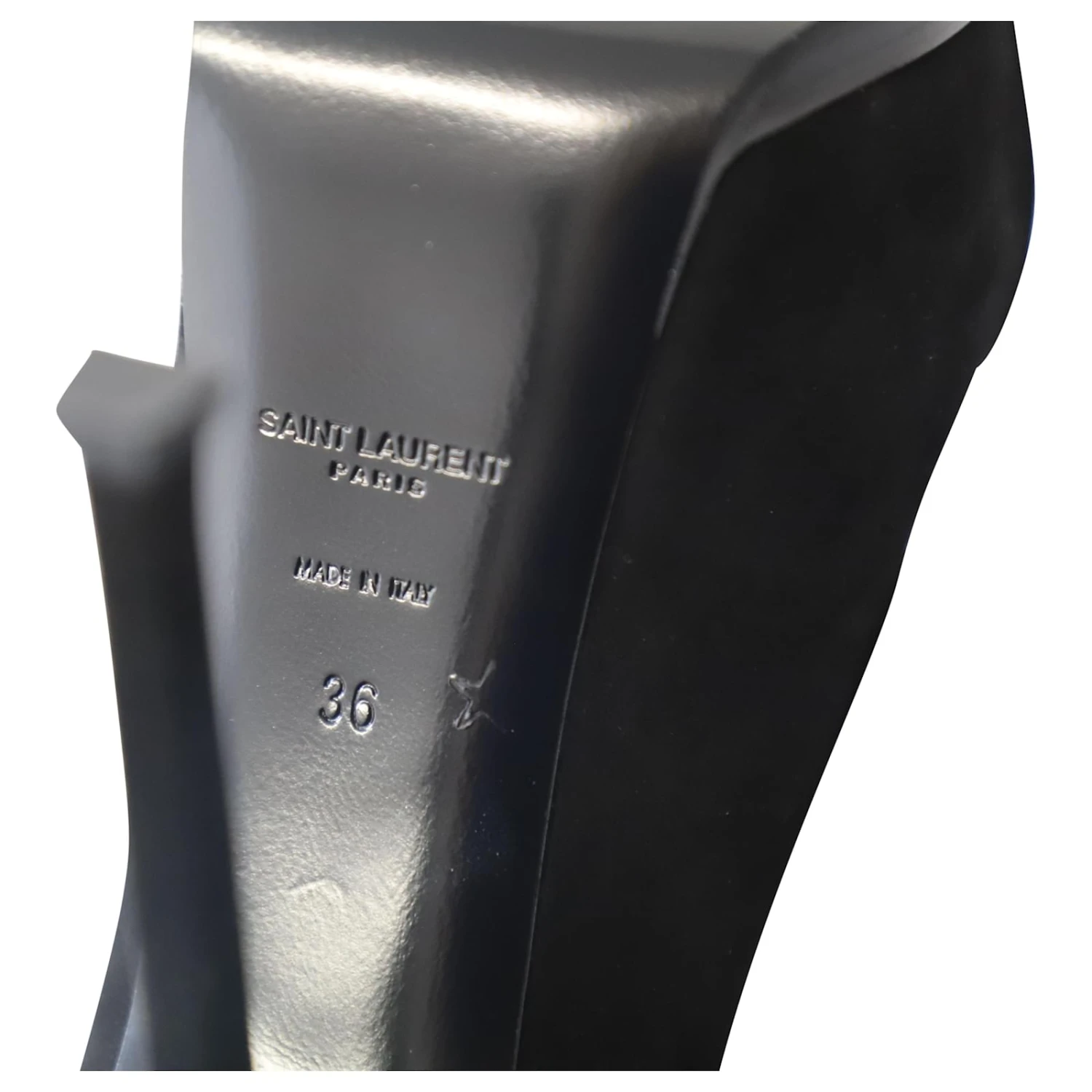 Yves Saint Laurent Tribtoo 105 Escarpins Cap En Daim Et Cuir Vernis Noirs 8 Yves Saint Laurent Tribtoo 105 Escarpins Cap En Daim Et Cuir Vernis Noirs – Image 6