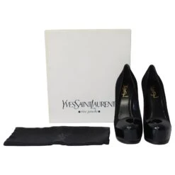 Yves Saint Laurent Tribtoo 105 Escarpins Cap En Daim Et Cuir Vernis Noirs 17 Yves Saint Laurent Tribtoo 105 Escarpins Cap En Daim Et Cuir Vernis Noirs -Yves Saint Laurent 755611 8