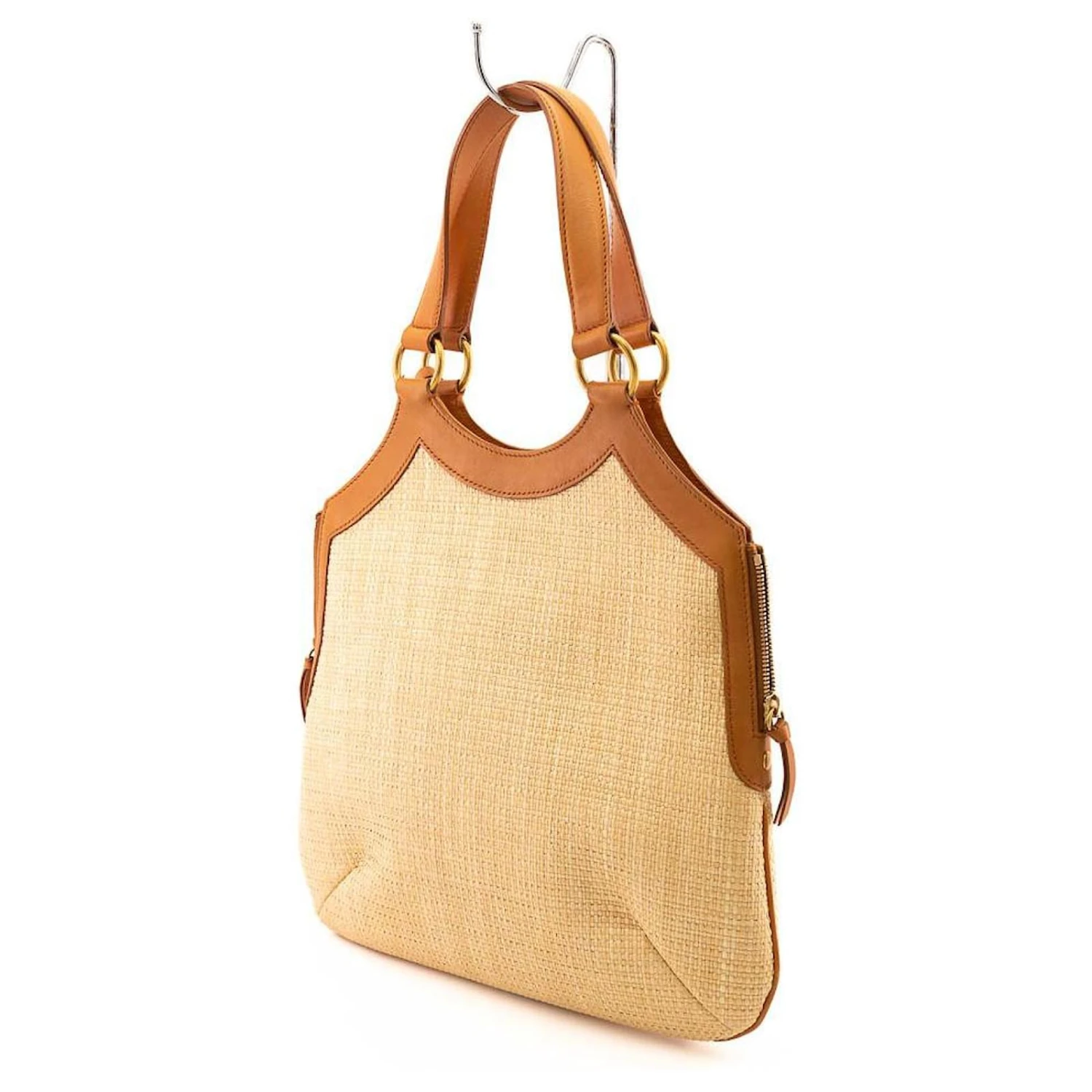 Yves Saint Laurent Sac Cabas Tribute En Raphia Marron Beige 5 Yves Saint Laurent Sac Cabas Tribute En Raphia Marron Beige – Image 3