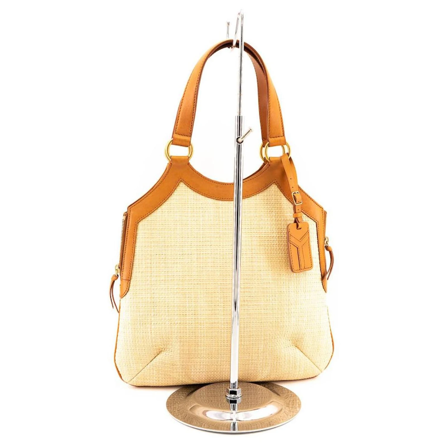 Yves Saint Laurent Sac Cabas Tribute En Raphia Marron Beige 6 Yves Saint Laurent Sac Cabas Tribute En Raphia Marron Beige – Image 4