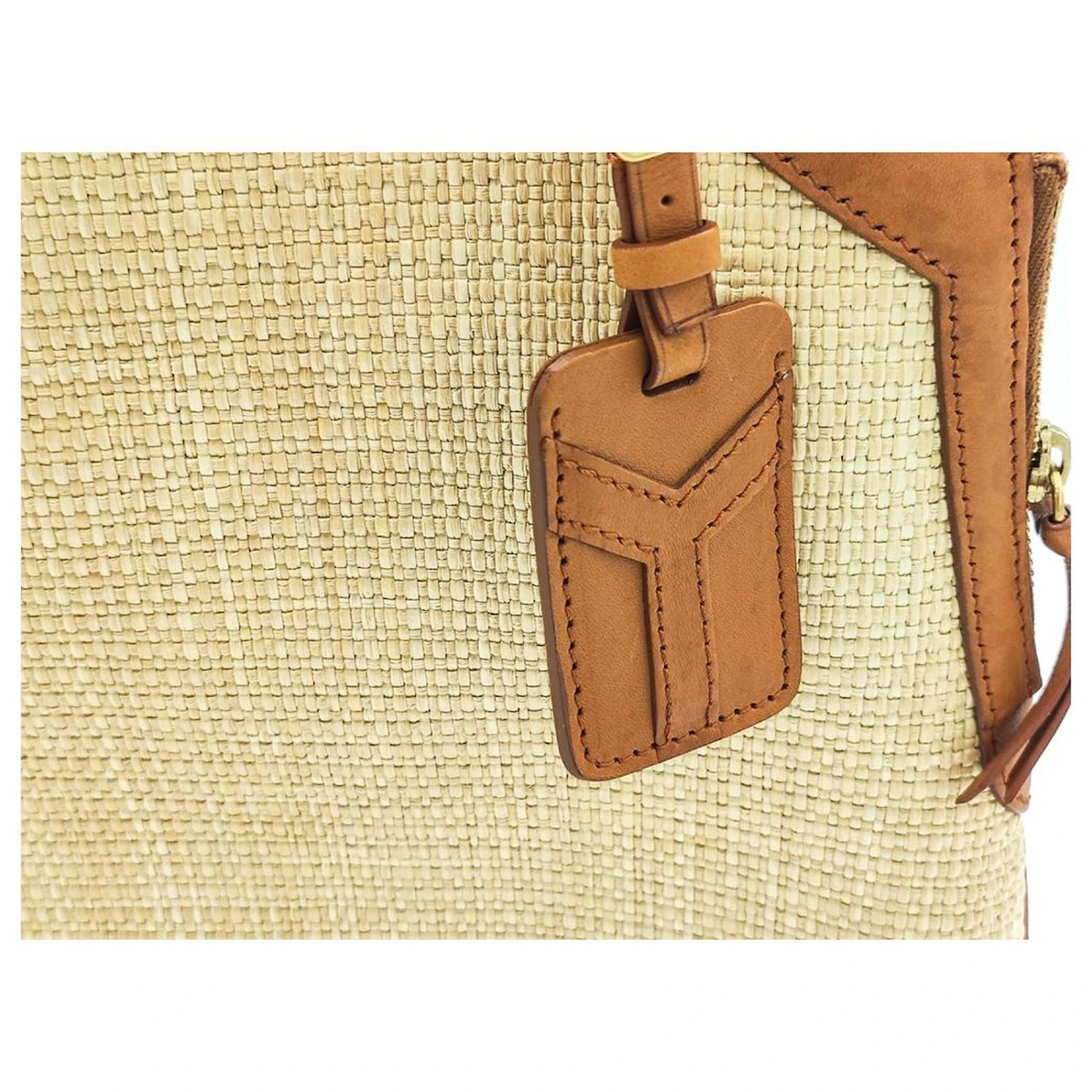 Yves Saint Laurent Sac Cabas Tribute En Raphia Marron Beige 9 Yves Saint Laurent Sac Cabas Tribute En Raphia Marron Beige – Image 7