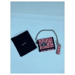 Yves Saint Laurent Portefeuille Yves-Saint-Laurent BUFFALO PINK NYLON RADIO Rose -Yves Saint Laurent 772770 5