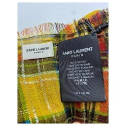 Yves Saint Laurent Grand Carre Check Ocre Lame Yves-Saint-Laurent Multicolore -Yves Saint Laurent 772807 3