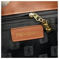 Yves Saint Laurent Sac à Bandoulière Cabas Vintage En Toile Noire -Yves Saint Laurent 773358 5