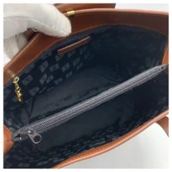 Yves Saint Laurent Sac à Bandoulière Cabas Vintage En Toile Noire -Yves Saint Laurent 773358 6