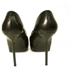 Yves Saint Laurent Escarpins à Plateforme En Cuir De Serpent D'eau Noir YSL 41 16 Yves Saint Laurent Escarpins à Plateforme En Cuir De Serpent D'eau Noir YSL 41 -Yves Saint Laurent 776743 6