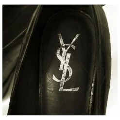 Yves Saint Laurent Escarpins à Plateforme En Cuir De Serpent D'eau Noir YSL 41 18 Yves Saint Laurent Escarpins à Plateforme En Cuir De Serpent D'eau Noir YSL 41 -Yves Saint Laurent 776743 8