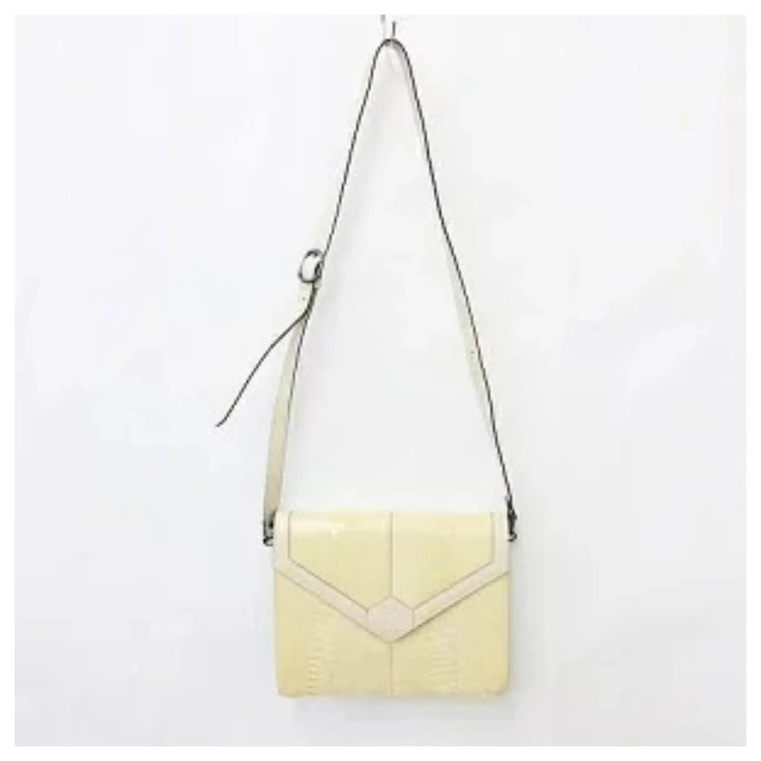 Yves Saint Laurent Sac Bandoulière Bandoulière Cuir Embossé Crocodile Jaune Ivoire Beige 6 Yves Saint Laurent Sac Bandoulière Bandoulière Cuir Embossé Crocodile Jaune Ivoire Beige – Image 4