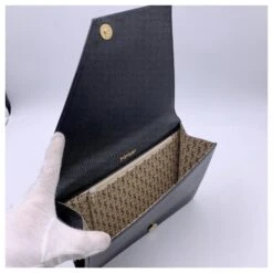 Yves Saint Laurent Pochette Vintage En Cuir Noir -Yves Saint Laurent 779748 5