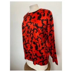 Blouse Vintage Yves Saint Laurent Noir Rouge 14 Blouse Vintage Yves Saint Laurent Noir Rouge -Yves Saint Laurent 780857 5