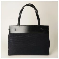 Sac Cabas En Toile Et Cuir Yves Saint Laurent Noir 14 Sac Cabas En Toile Et Cuir Yves Saint Laurent Noir -Yves Saint Laurent 783366 3
