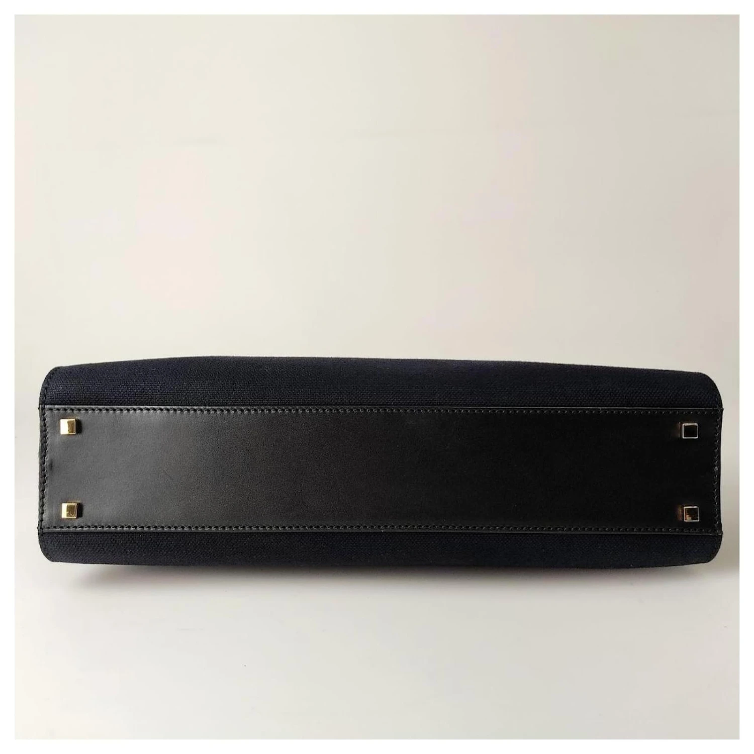 Sac Cabas En Toile Et Cuir Yves Saint Laurent Noir 6 Sac Cabas En Toile Et Cuir Yves Saint Laurent Noir – Image 4