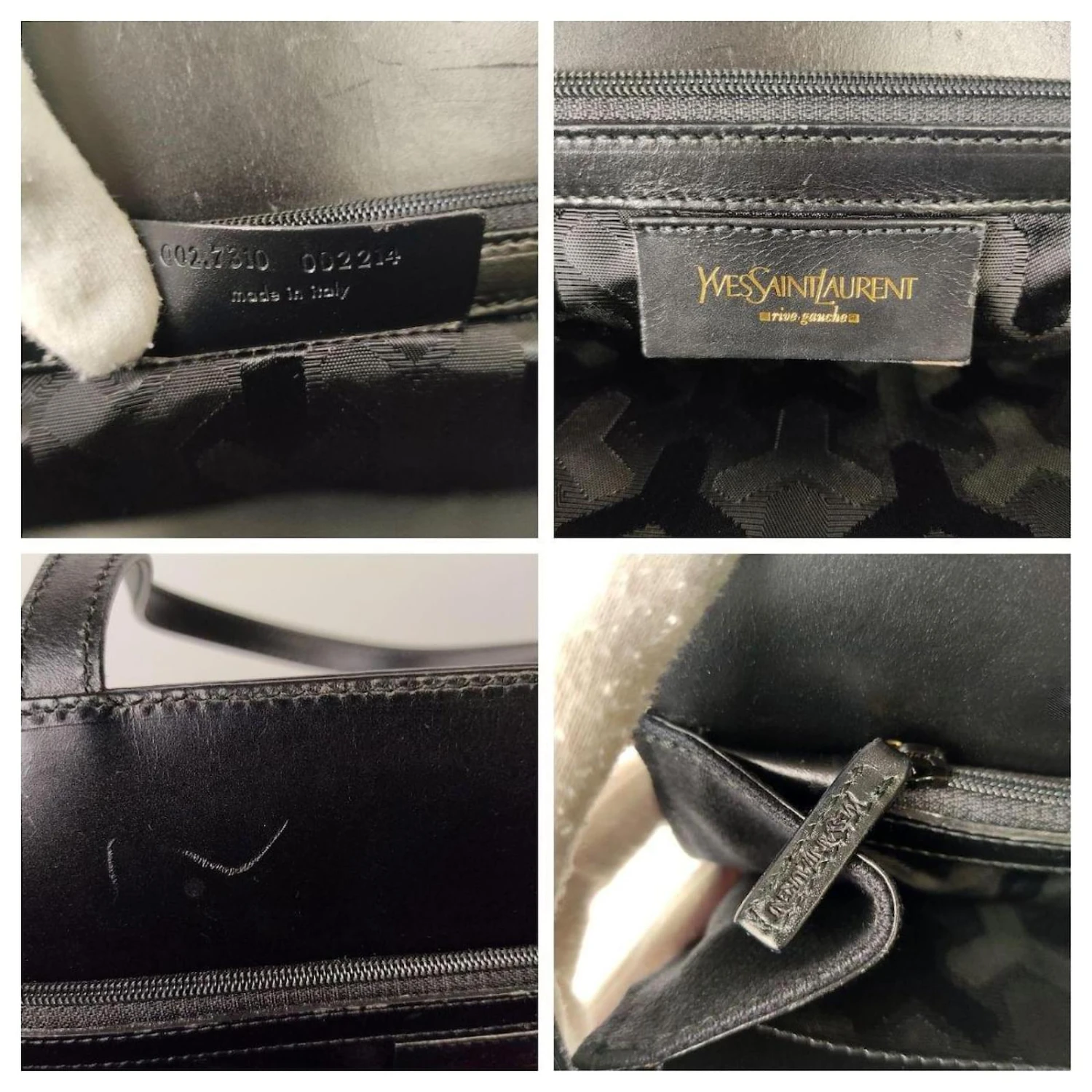 Sac Cabas En Toile Et Cuir Yves Saint Laurent Noir 11 Sac Cabas En Toile Et Cuir Yves Saint Laurent Noir – Image 9