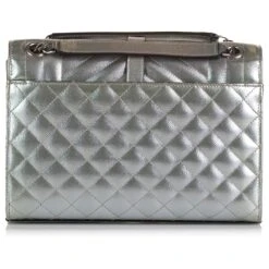 Yves Saint Laurent Sac à Chaîne YSL Silver Monogram Triquilt Envelope Argenté -Yves Saint Laurent 784232 3