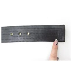 VINTAGE CEINTURE YVES SAINT LAURENT LOGO YSL T80 EN DAIM ET CUIR NOIR BELT -Yves Saint Laurent 784627 3