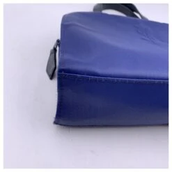 Yves Saint Laurent Sac à Main Vintage En Toile Bleue YSL Logo Satchel -Yves Saint Laurent 789227 10