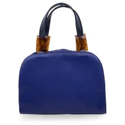 Yves Saint Laurent Sac à Main Vintage En Toile Bleue YSL Logo Satchel -Yves Saint Laurent 789227 3