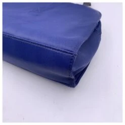 Yves Saint Laurent Sac à Main Vintage En Toile Bleue YSL Logo Satchel -Yves Saint Laurent 789227 4