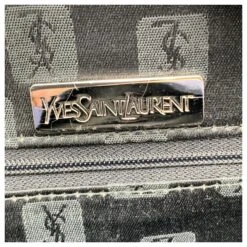Yves Saint Laurent Sac à Main Vintage En Toile Bleue YSL Logo Satchel -Yves Saint Laurent 789227 5