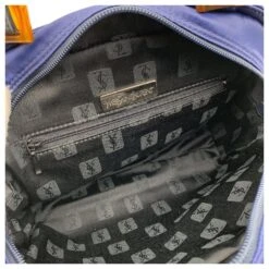 Yves Saint Laurent Sac à Main Vintage En Toile Bleue YSL Logo Satchel -Yves Saint Laurent 789227 6